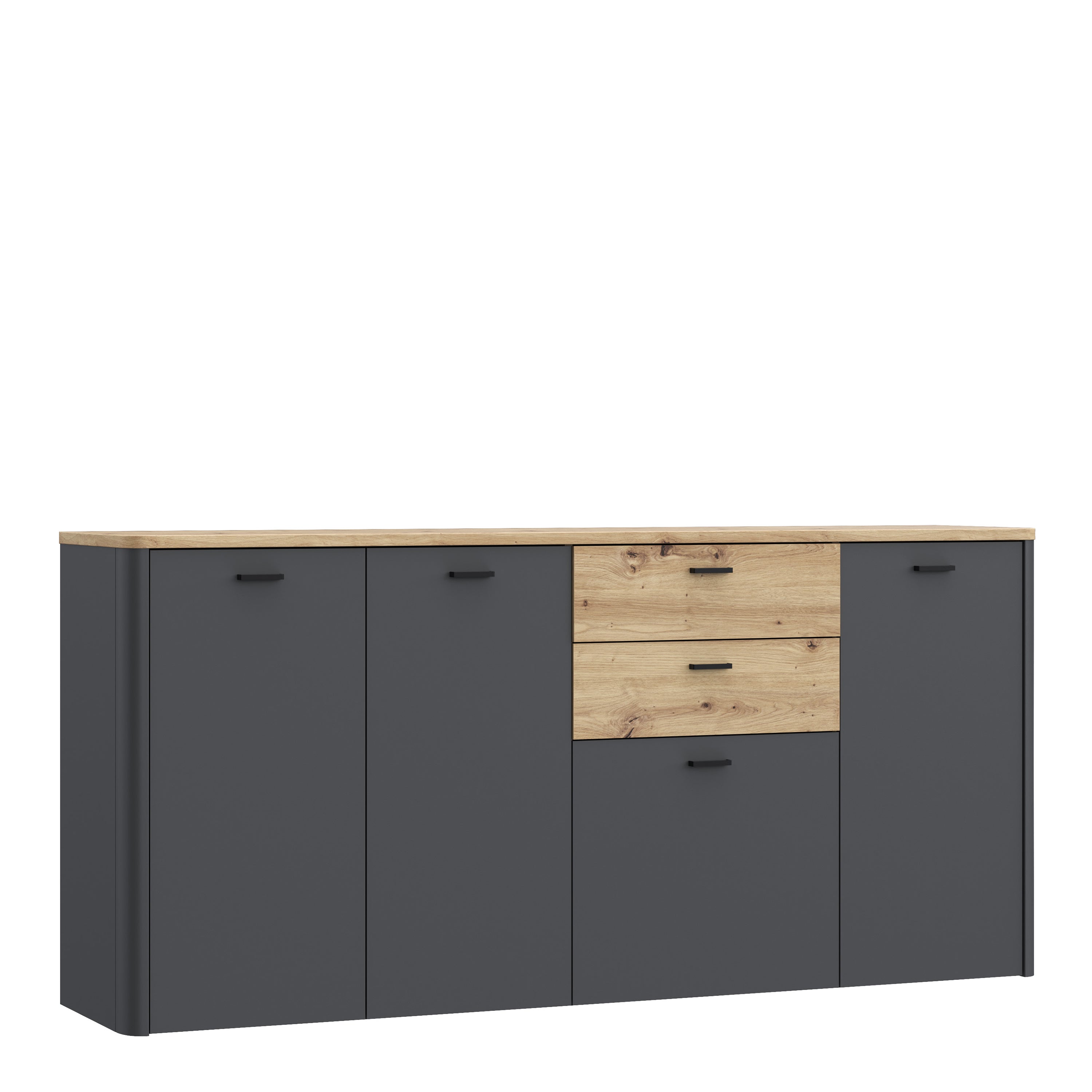 Klara 4 Door 2 Drawer Chest in Grey and Oak – FTG