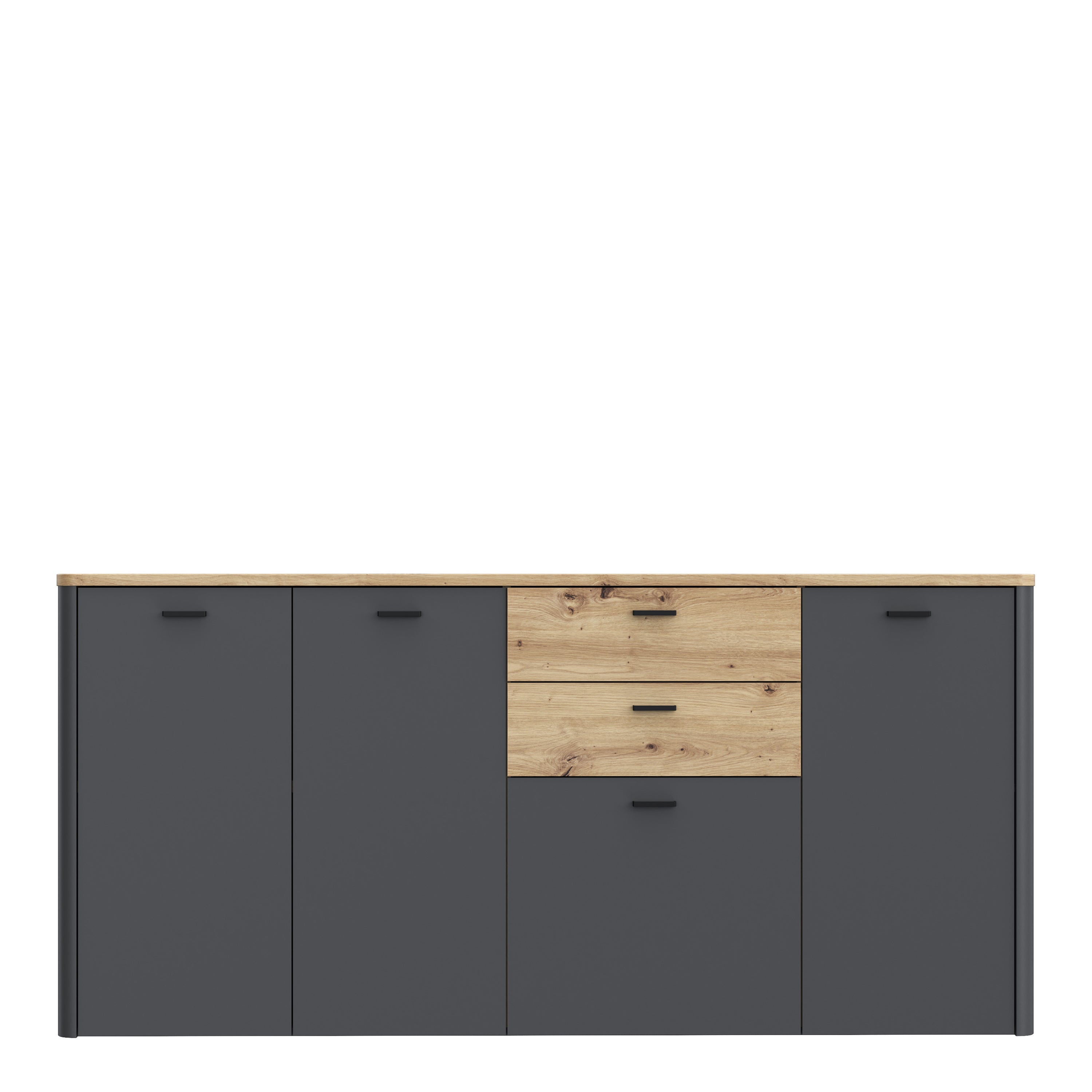 Klara 4 Door 2 Drawer Chest in Grey and Oak – FTG, view 2