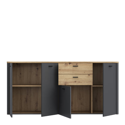 Klara 4 Door 2 Drawer Chest in Grey and Oak – FTG, view 4