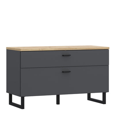 Klara TV Unit with 1 Drawer 1 Flip Door in Grey and Oak – FTG