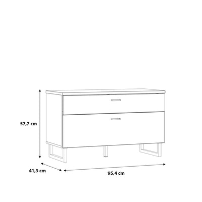 Klara TV Unit with 1 Drawer 1 Flip Door in Grey and Oak – FTG, view 7