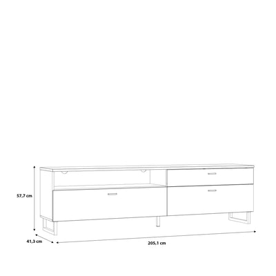 Klara TV Unit with 1 Drawer 2 Flip Doors in Grey and Oak – FTG, view 8