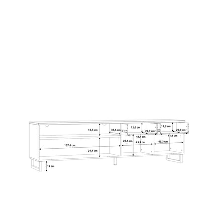 Klara TV Unit with 1 Drawer 2 Flip Doors in Grey and Oak – FTG, view 9