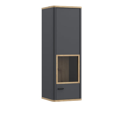 Klara Display Cabinet with 1 Glass Door in Grey and Oak – FTG