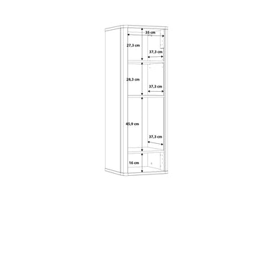 Klara Display Cabinet with 1 Glass Door in Grey and Oak – FTG, view 8