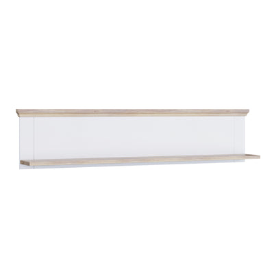 Pontypool Wall Shelf in White and Riva Oak