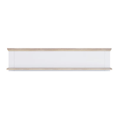 Pontypool Wall Shelf in White and Riva Oak