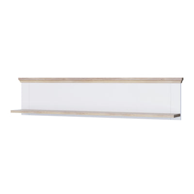 Pontypool Wall Shelf in White and Riva Oak
