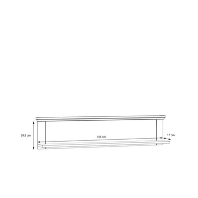 Pontypool Wall Shelf in Grey and Mauvella Oak