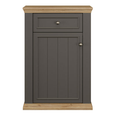 Pontypool Shoe Cabinet with Drawer in Grey and Mauvella Oak