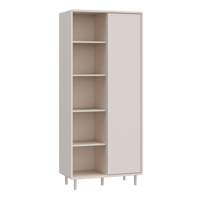 Playly Tall Storage Cabinet with Door/Open Shelving in Sand