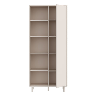 Playly Tall Storage Cabinet with Door/Open Shelving in Sand