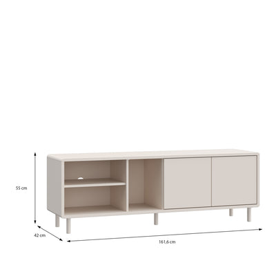 Playly TV Unit with Open Shelving and 2-Door Storage in Sand
