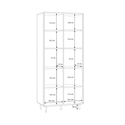 Playly Tall Storage Cabinet with Door and Concealed Open Shelving in Sand