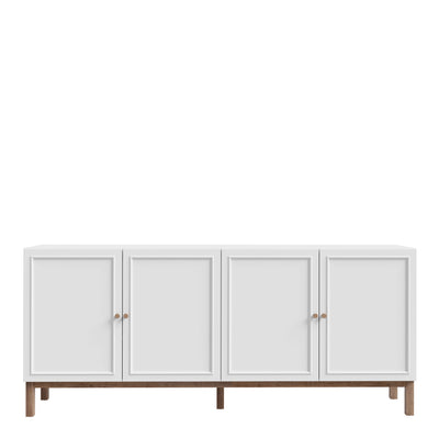 Wensley 4 Door 1 Drawer Sideboard in Light Grey and Oak – FTG, view 2