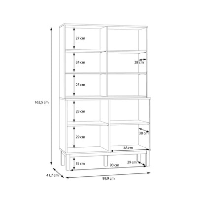 Wensley Display Cabinet with 2 Doors and 2 Glass Doors in Light Grey and Oak – FTG, view 8
