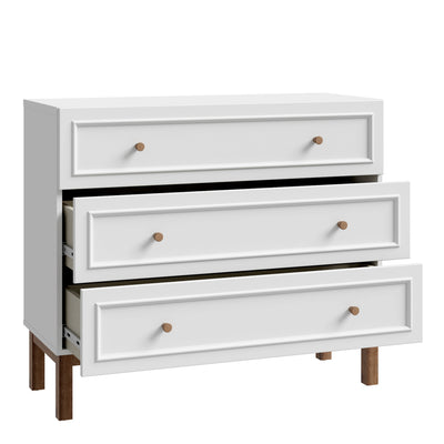 Wensley 3 Drawer Chest in Light Grey and Oak – FTG, view 3