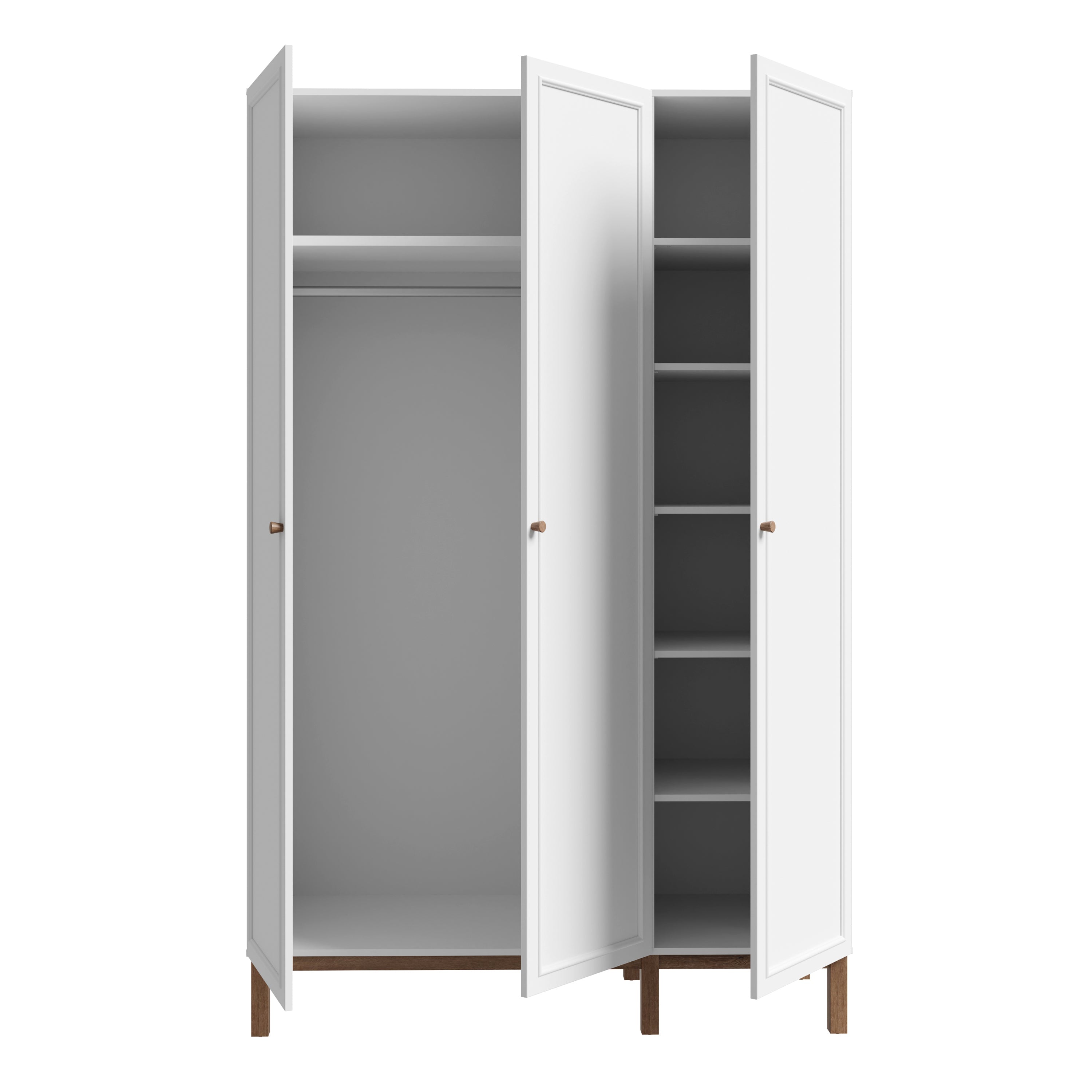 Wensley 3 Door Wardrobe in Light Grey and Oak – FTG