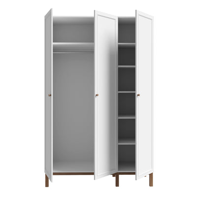 Wensley 3 Door Wardrobe in Light Grey and Oak – FTG