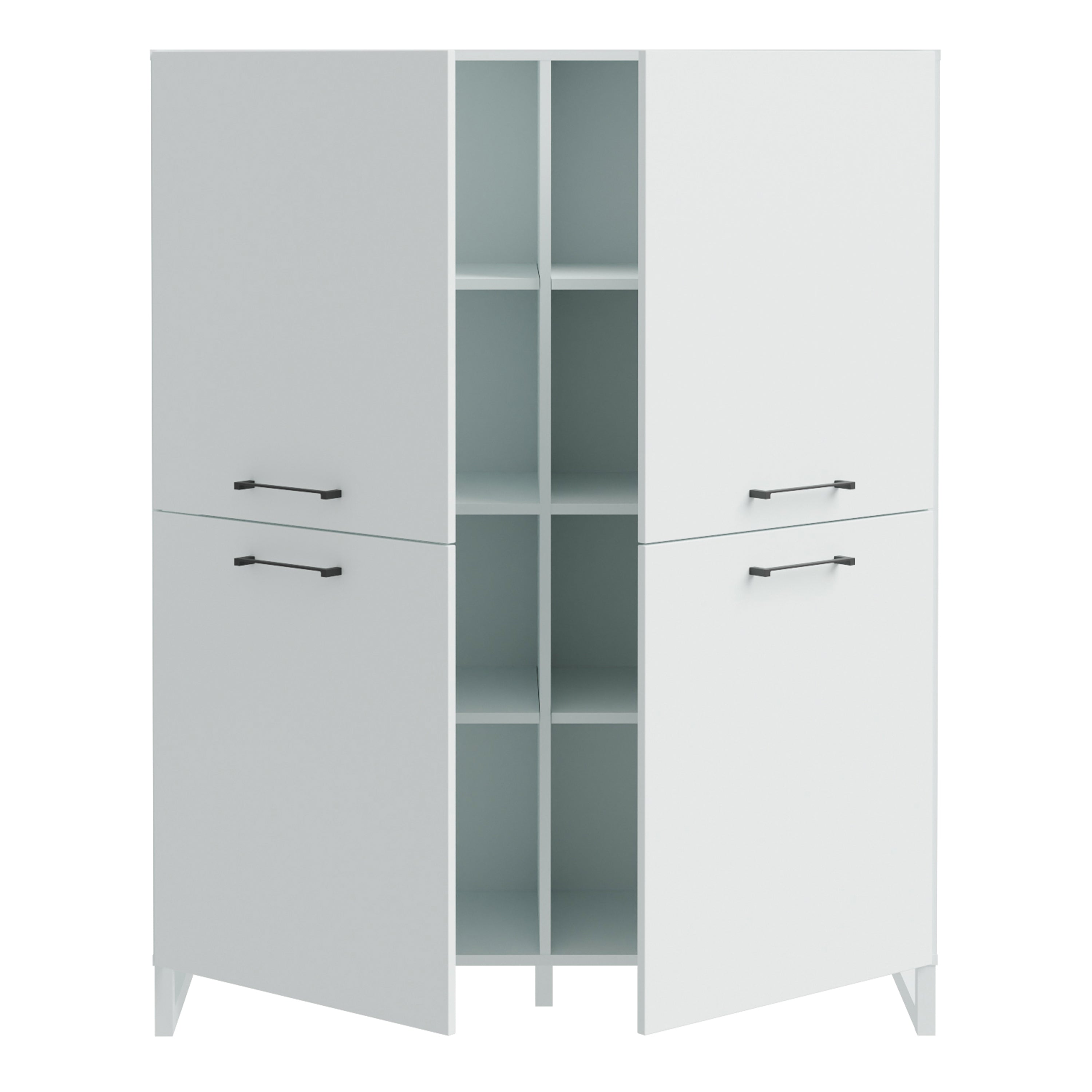 Sali 4 Door Highboard in Light Grey – FTG, view 4