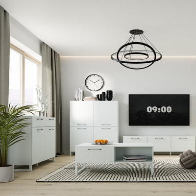 Sali 4 Door Highboard in Light Grey – FTG, view 5
