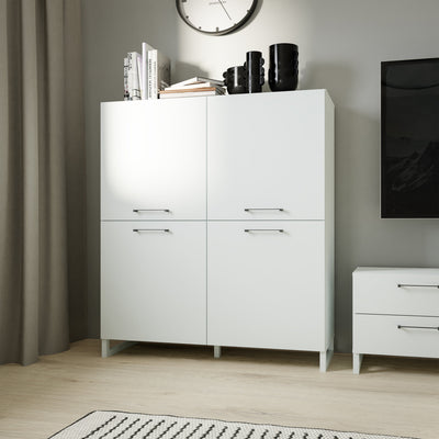 Sali 4 Door Highboard in Light Grey – FTG, view 6