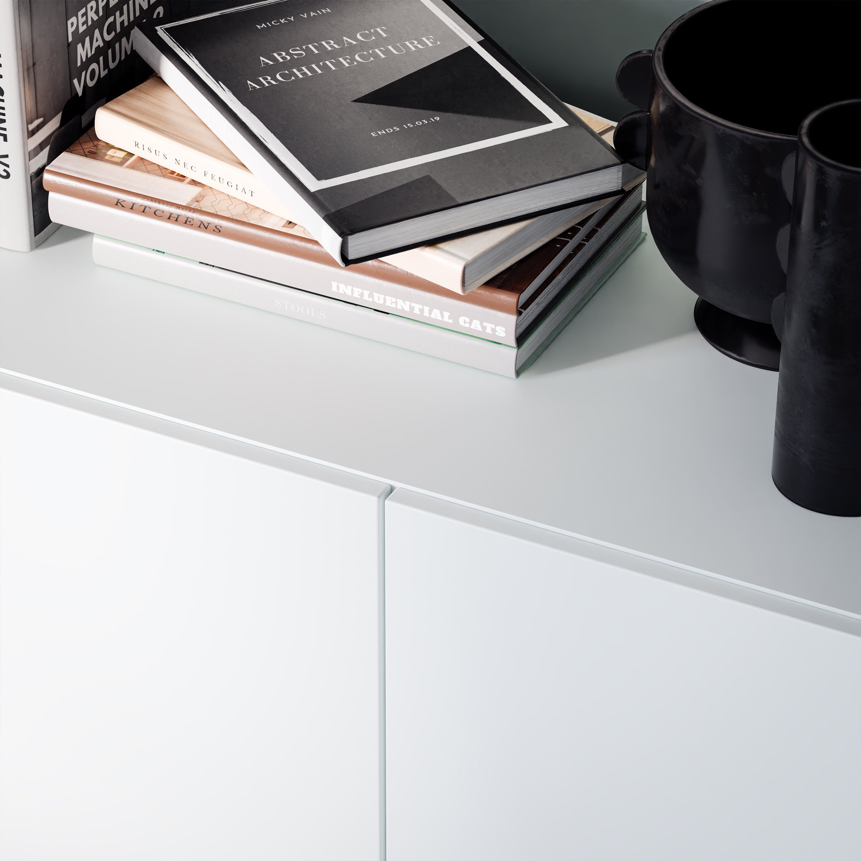 Sali 4 Door Highboard in Light Grey – FTG, view 7