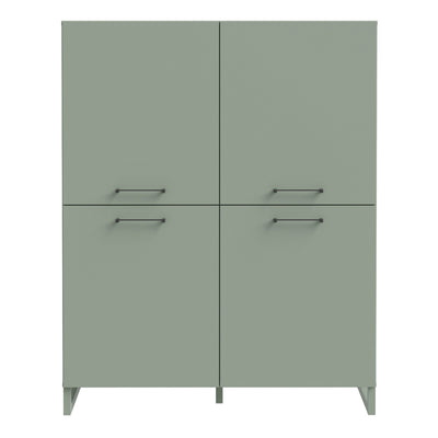 Sali 4 Door Highboard in Sage Green – FTG, view 2