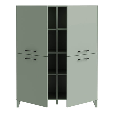 Sali 4 Door Highboard in Sage Green – FTG, view 4