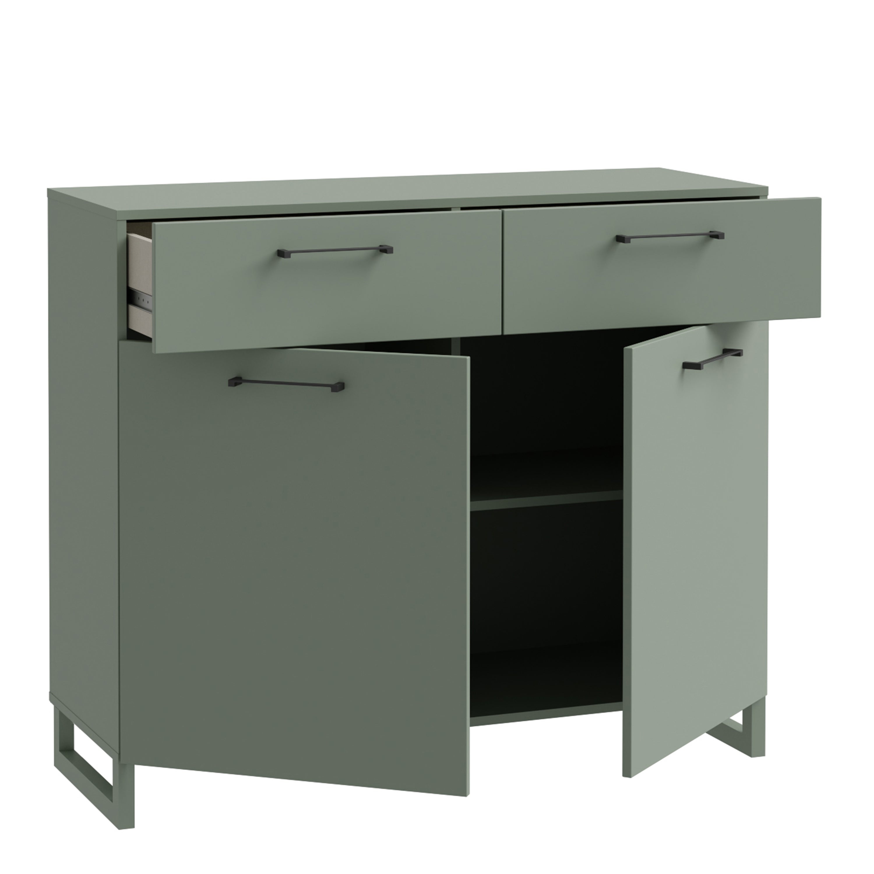Sali 2 Door  2 Drawer Chest in Sage Green – FTG, view 3