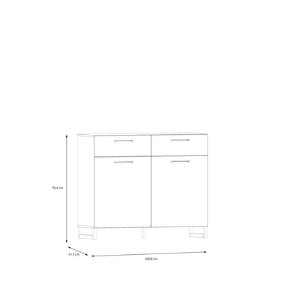 Sali 2 Door  2 Drawer Chest in Sage Green – FTG, view 8