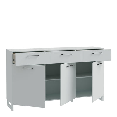 Sali 3 Door 3 Drawer Chest in Light Grey – FTG, view 3