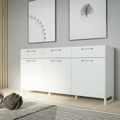 Sali 3 Door 3 Drawer Chest in Light Grey – FTG, view 6