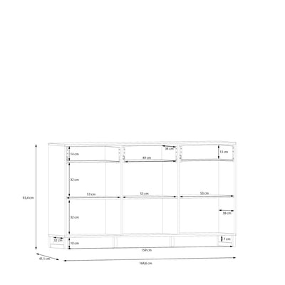Sali 3 Door 3 Drawer Chest in Light Grey – FTG, view 9