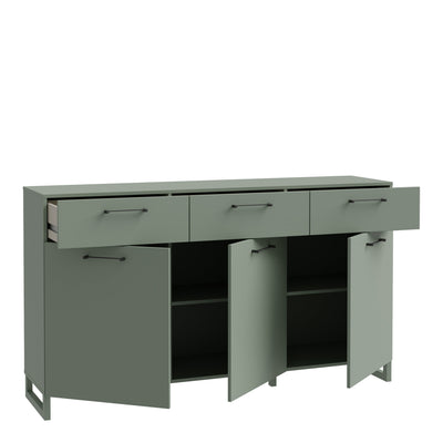 Sali 3 Door 3 Drawer Chest in Sage Green – FTG, view 3