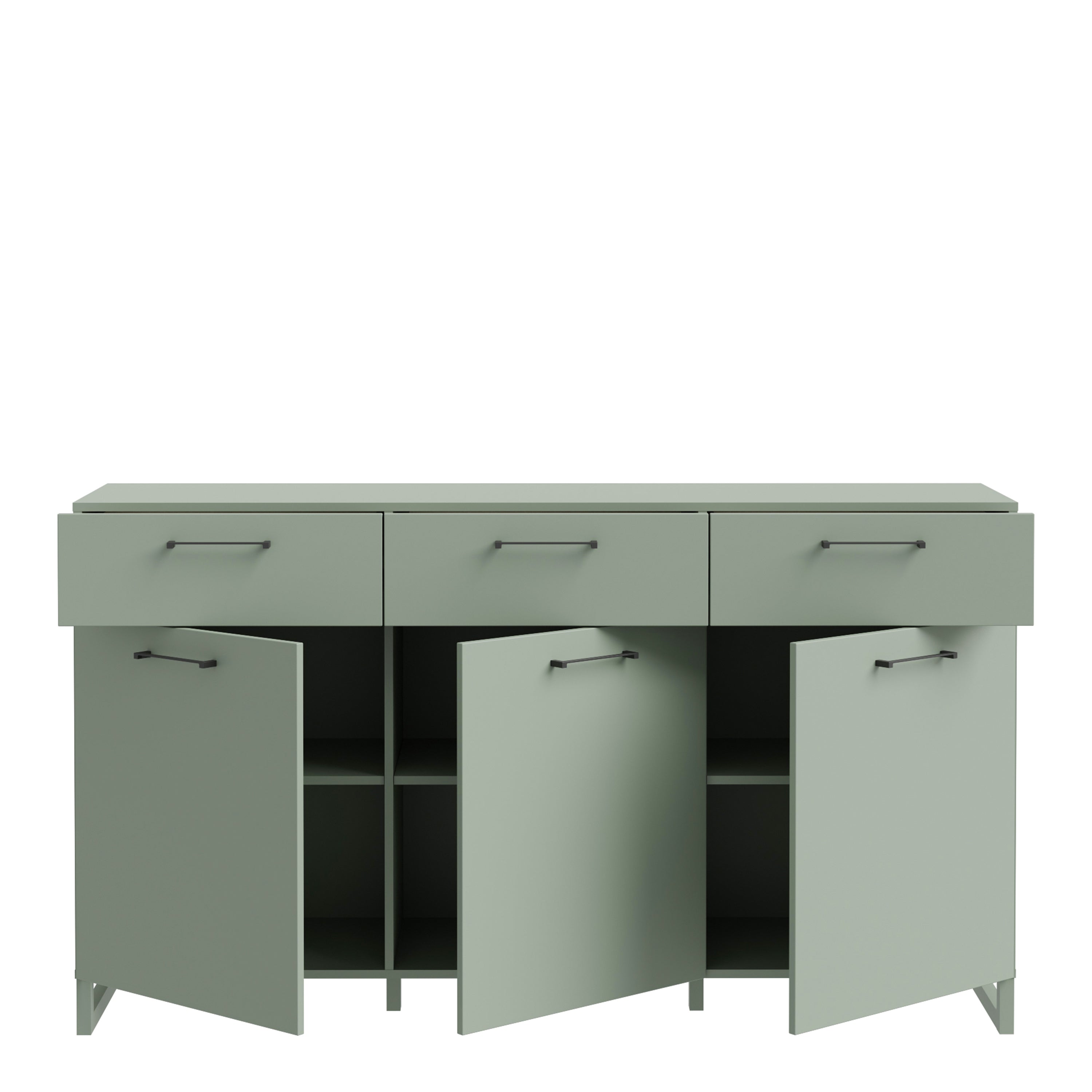 Sali 3 Door 3 Drawer Chest in Sage Green – FTG, view 4