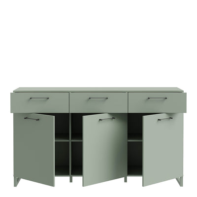 Sali 3 Door 3 Drawer Chest in Sage Green – FTG, view 4