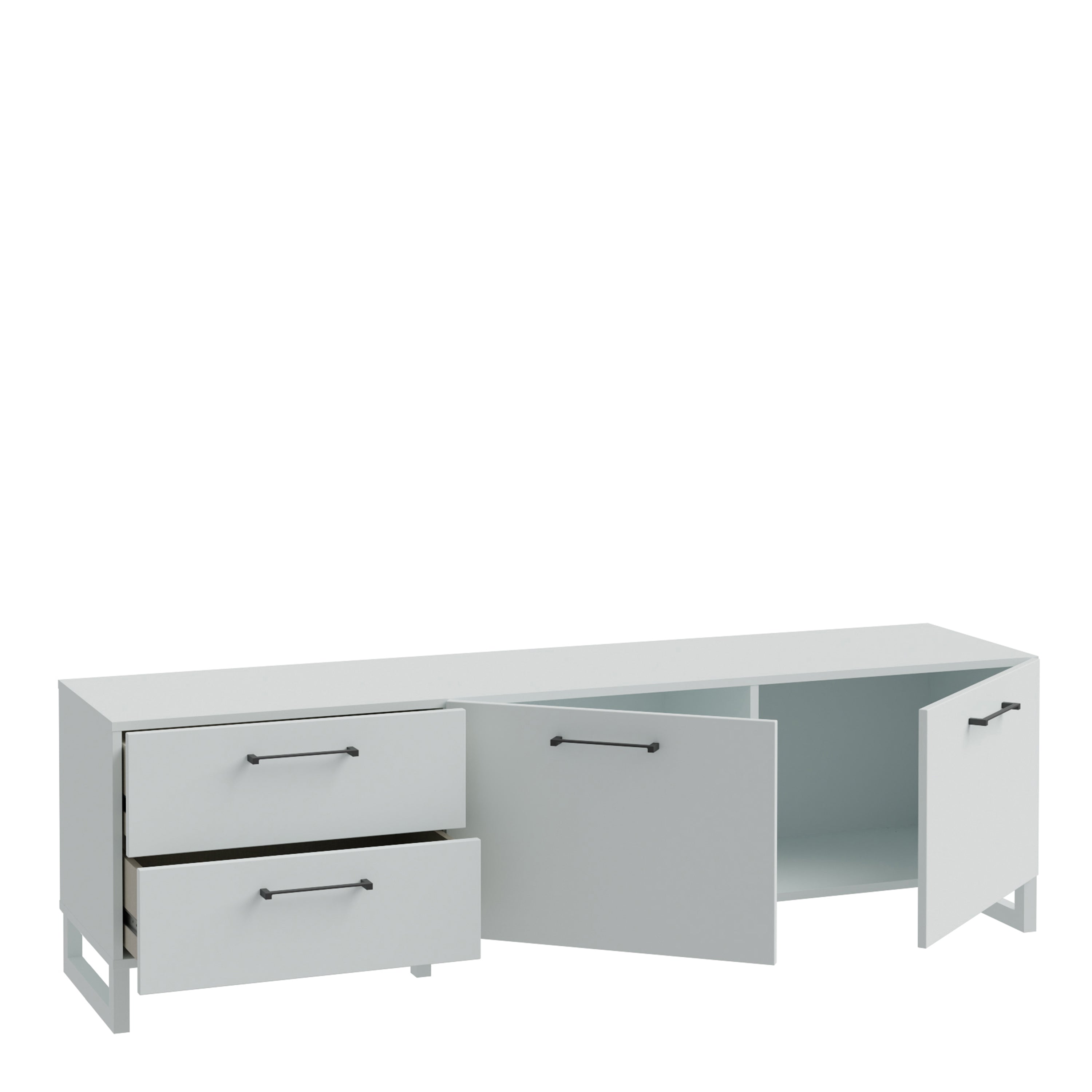Sali 2 Door 2 Drawer TV Unit in Light Grey – FTG, view 3