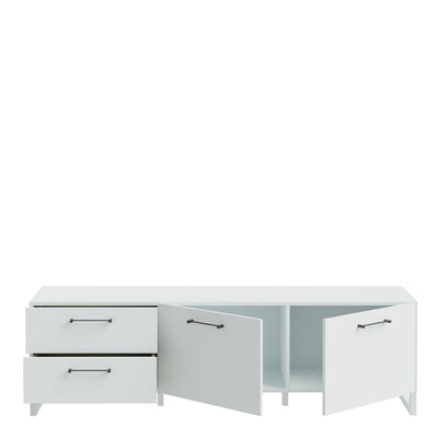 Sali 2 Door 2 Drawer TV Unit in Light Grey – FTG, view 4