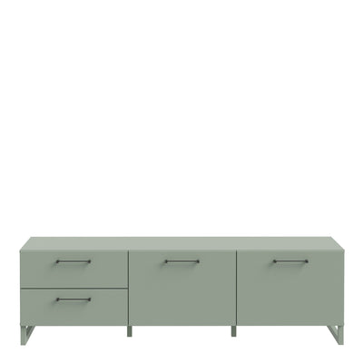 Sali 2 Door 2 Drawer TV Unit in Sage Green – FTG, view 2