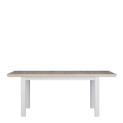 Pontypool Rectangular Dining Table 150x90cm in White and Riva Oak
