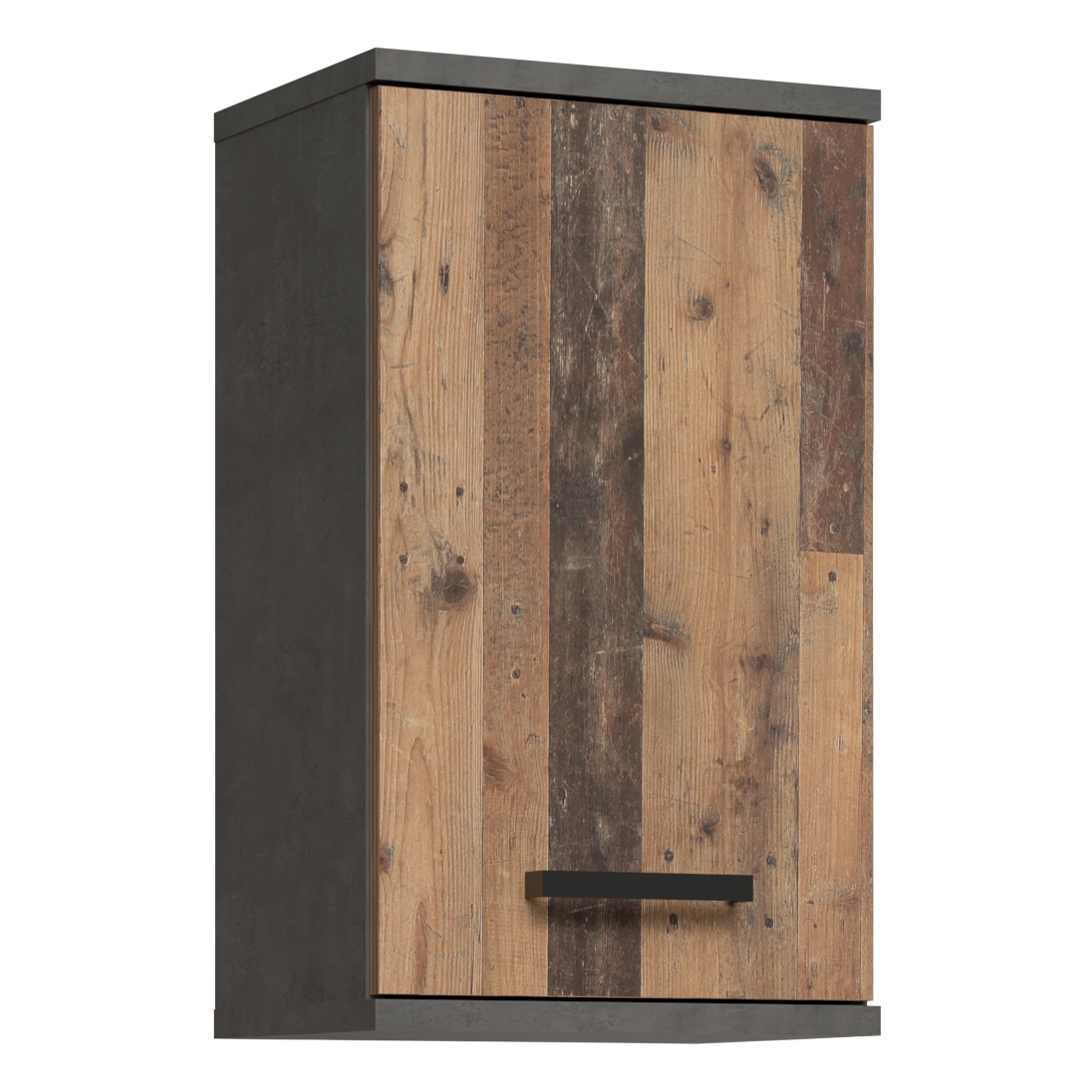 Veris Small Hanging Cupboard with 1 Door in Walnut and Dark Grey