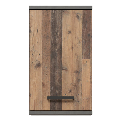 Veris Small Hanging Cupboard with 1 Door in Walnut and Dark Grey