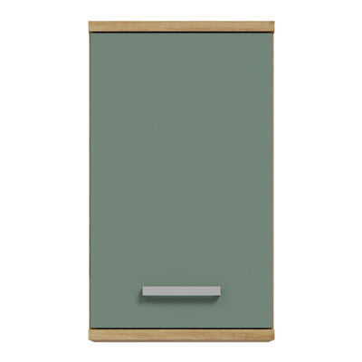 Veris Small Hanging Cupboard with 1 Door in Artisan Oak and Sage Green