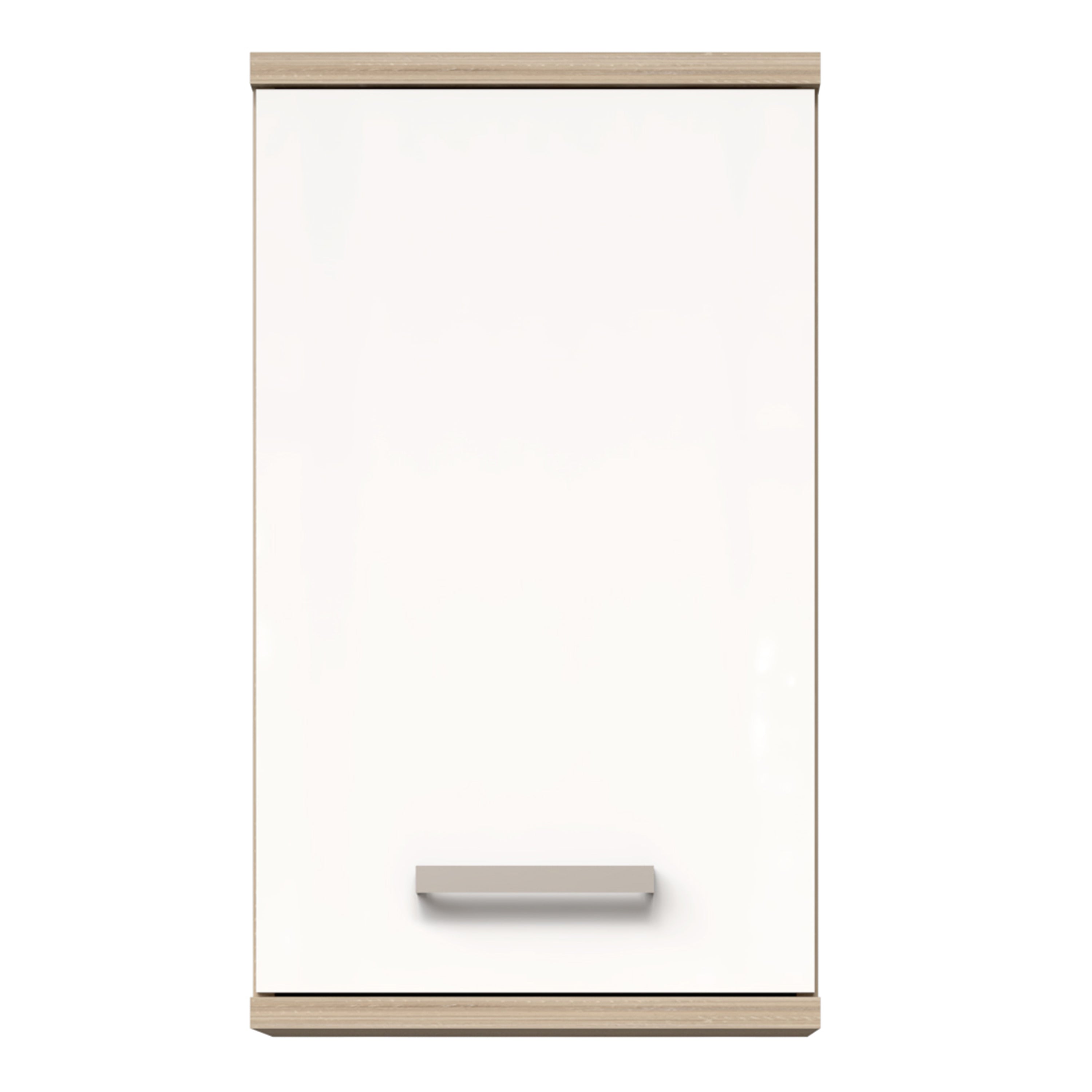Veris Small Hanging Cupboard with 1 Door in Sonoma Oak and White High Gloss