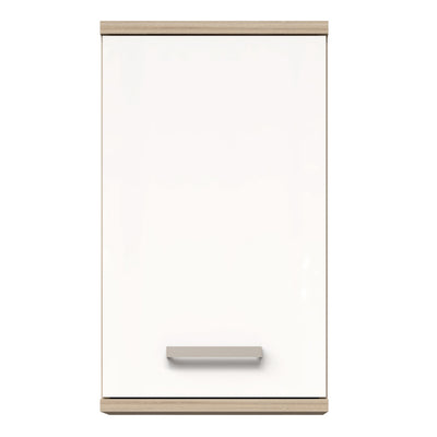 Veris Small Hanging Cupboard with 1 Door in Sonoma Oak and White High Gloss
