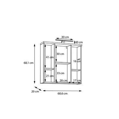 Veris 3 Door Mirrored Bathroom Cabinet with Integrated LED Lighting – Artisan Oak and Sage Green