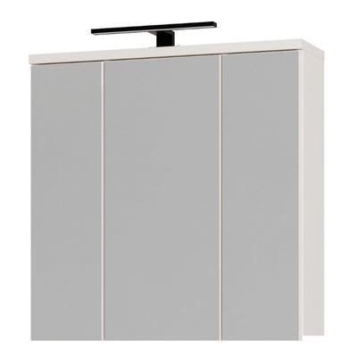 Veris 3 Door Mirrored Bathroom Cabinet with Integrated LED Lighting in Sand