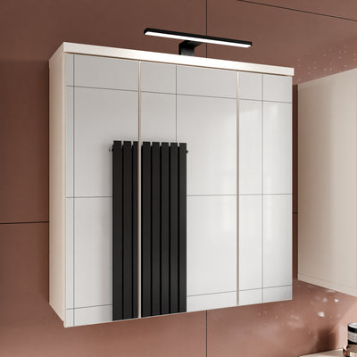 Veris 3 Door Mirrored Bathroom Cabinet with Integrated LED Lighting in Sand