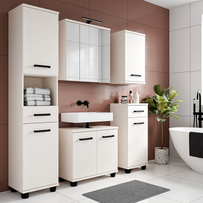 Veris Bathroom Cupboard with 1 Door & 1 Drawer in Sand